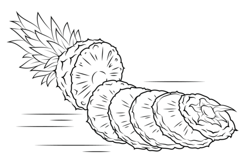 Sliced Pineapple Coloring Page